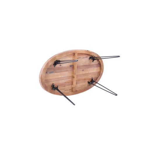 Designer × Homemade Oval Natural Reclaimed Wood Foldable Cocktail Table for Your Size US L / EU 52-54 / 3 - 4 Thumbnail