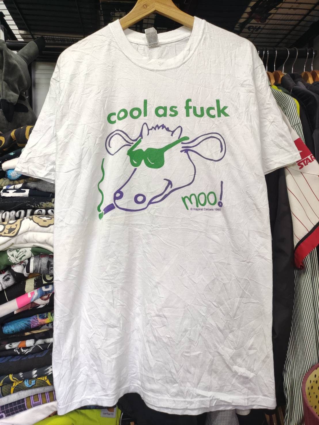 Band Tees Vtg Inspiral Carpets " Cool As Fuck " Album Promo Size US XL / EU 56 / 4 - 3 Thumbnail