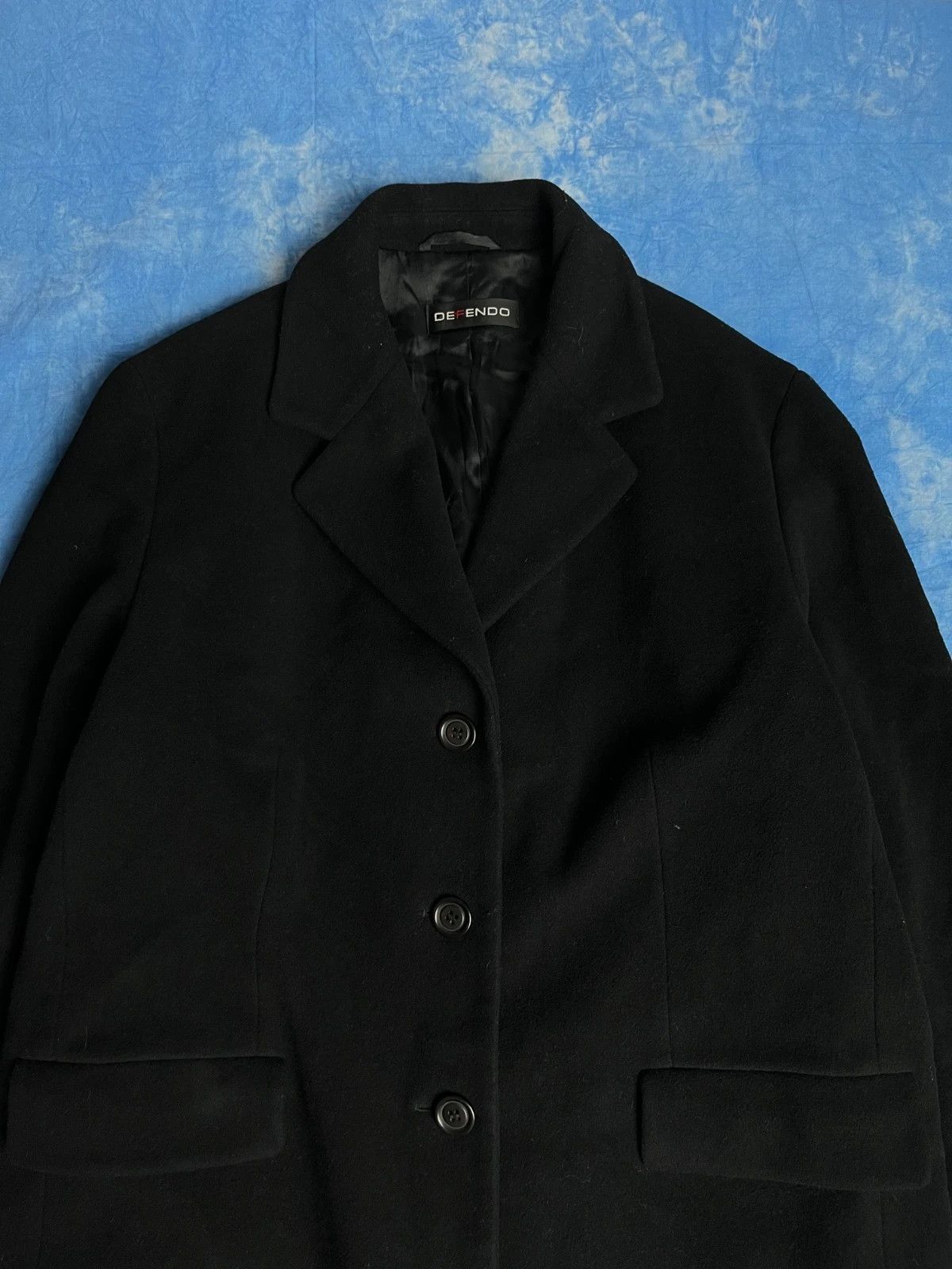 Vintage Vintage Wool Cashmere Avant Garde Long Black Coat Old Money Size US L / EU 52-54 / 3 - 3 Thumbnail
