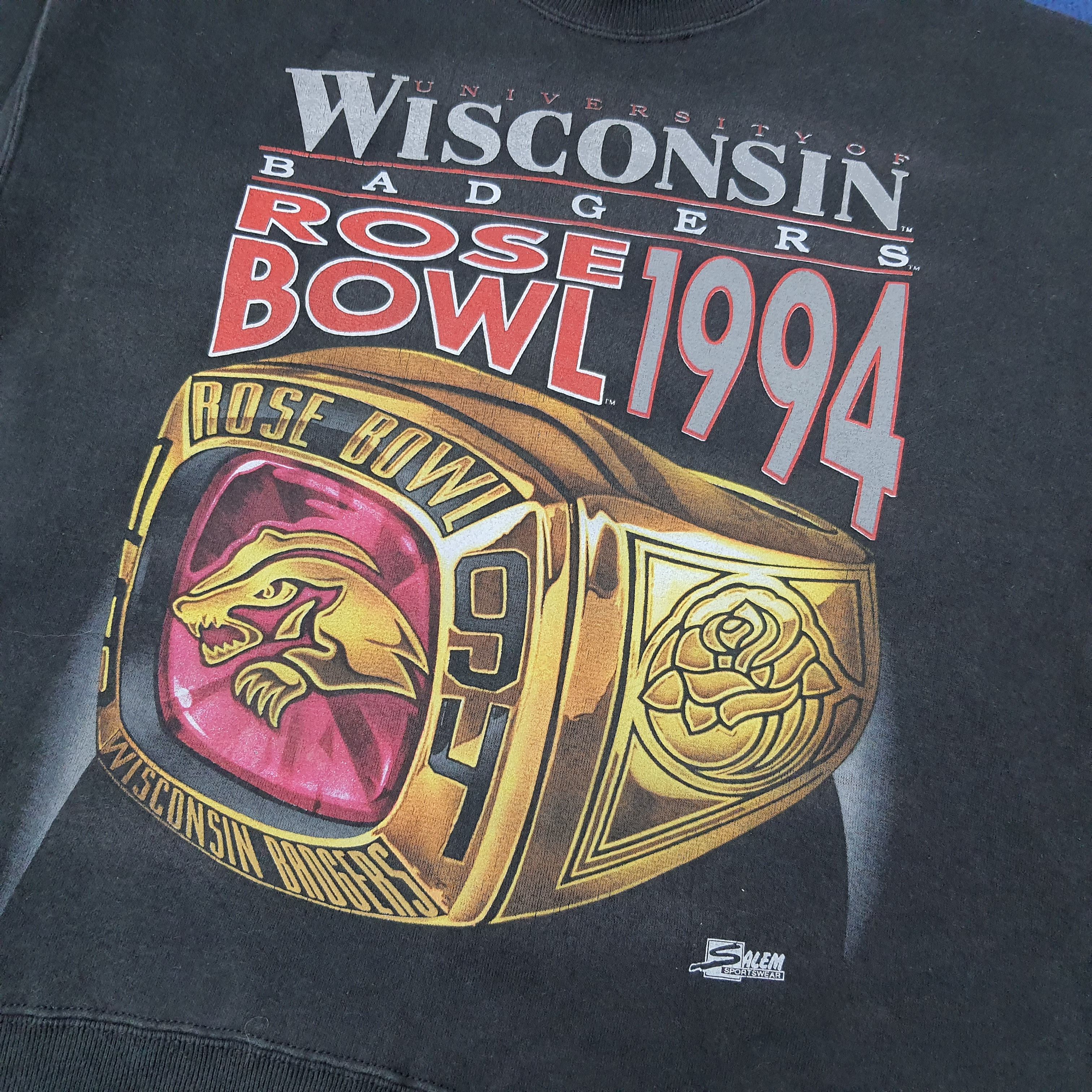 Salem Sportswear Vintage Wisconsin Badgers Rose Bowl 1994 Sweatshirt C260N12 Size US M / EU 48-50 / 2 - 2 Thumbnail