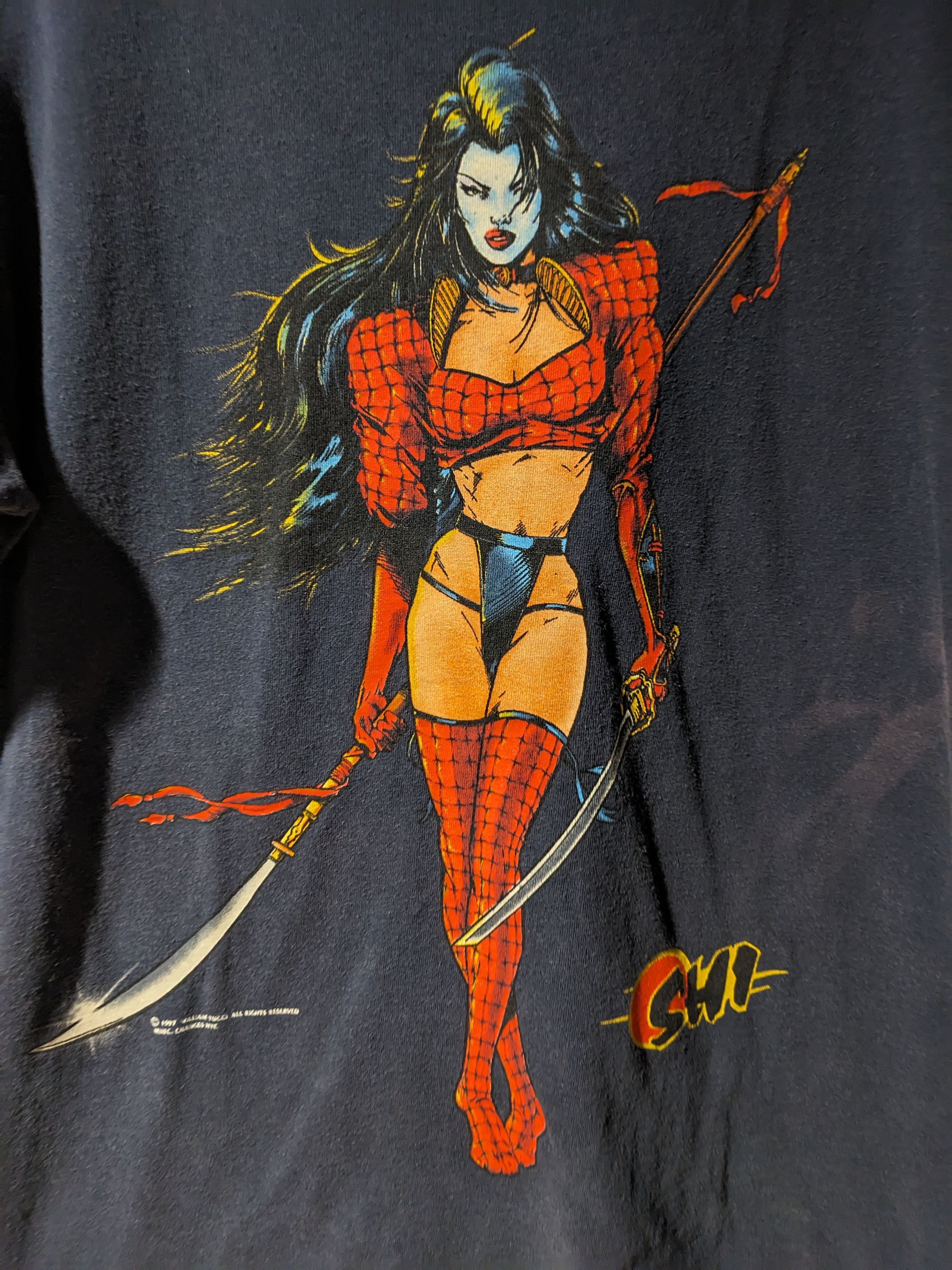 Changes Vintage 1997 Shi Warrior DC Comic Blue Large T-Shirt Size US L / EU 52-54 / 3 - 2 Thumbnail