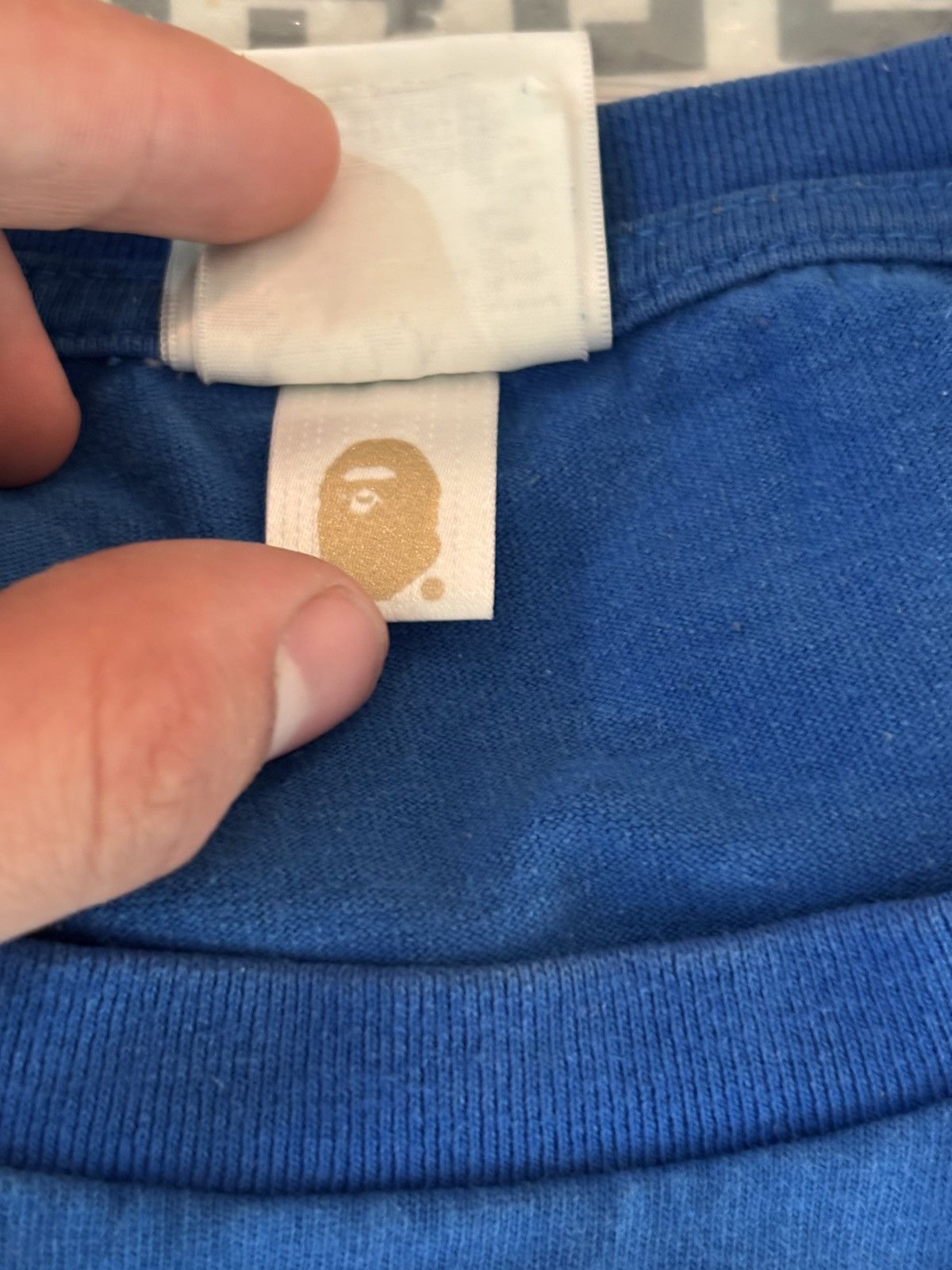 Bape A BATHING APE®️ Large College Tee (Blue) Size US L / EU 52-54 / 3 - 9 Thumbnail