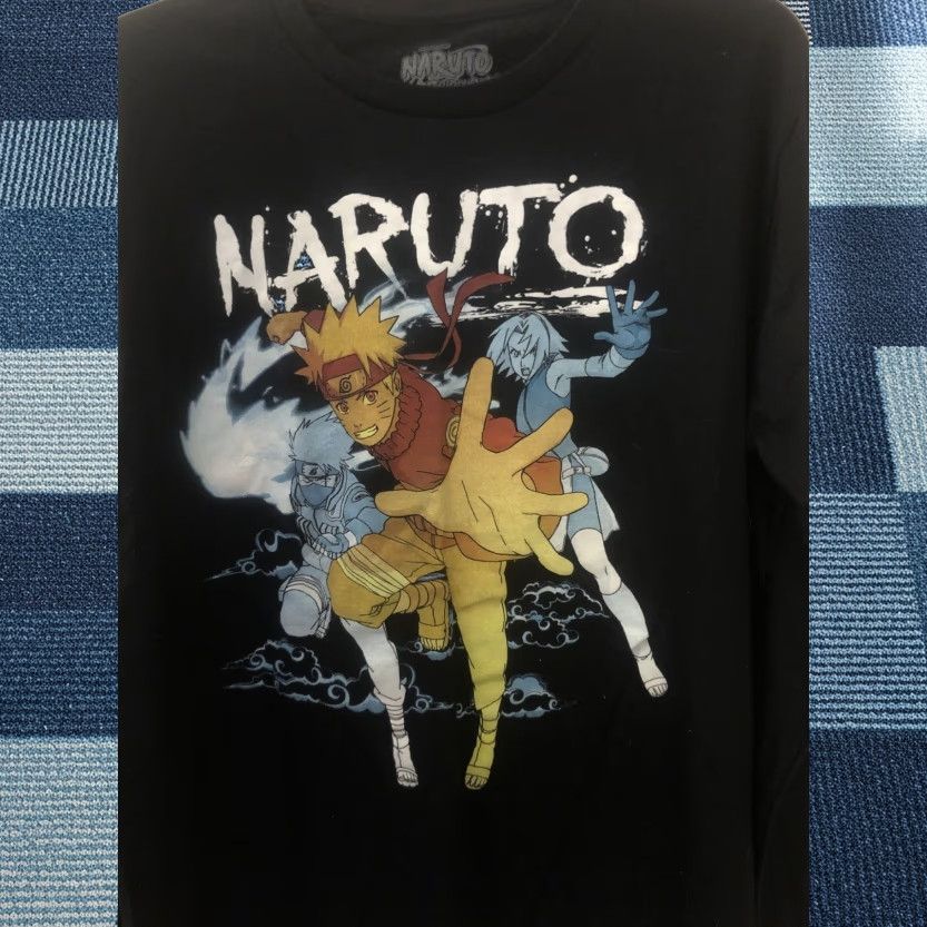 Vintage Naruto Shippuden Graphic Print T-shirt Men M Black Long Sleeve Crew Neck Cotton Naruto Logo Anime Shirt Size US M / EU 48-50 / 2 - 1 Thumbnail
