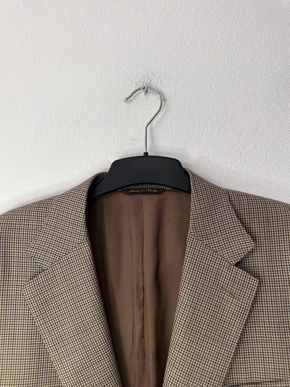Canali Canali Wool Blazer Brown Houndstooth Made in Italy Size 54 Size 44R - 4 Thumbnail
