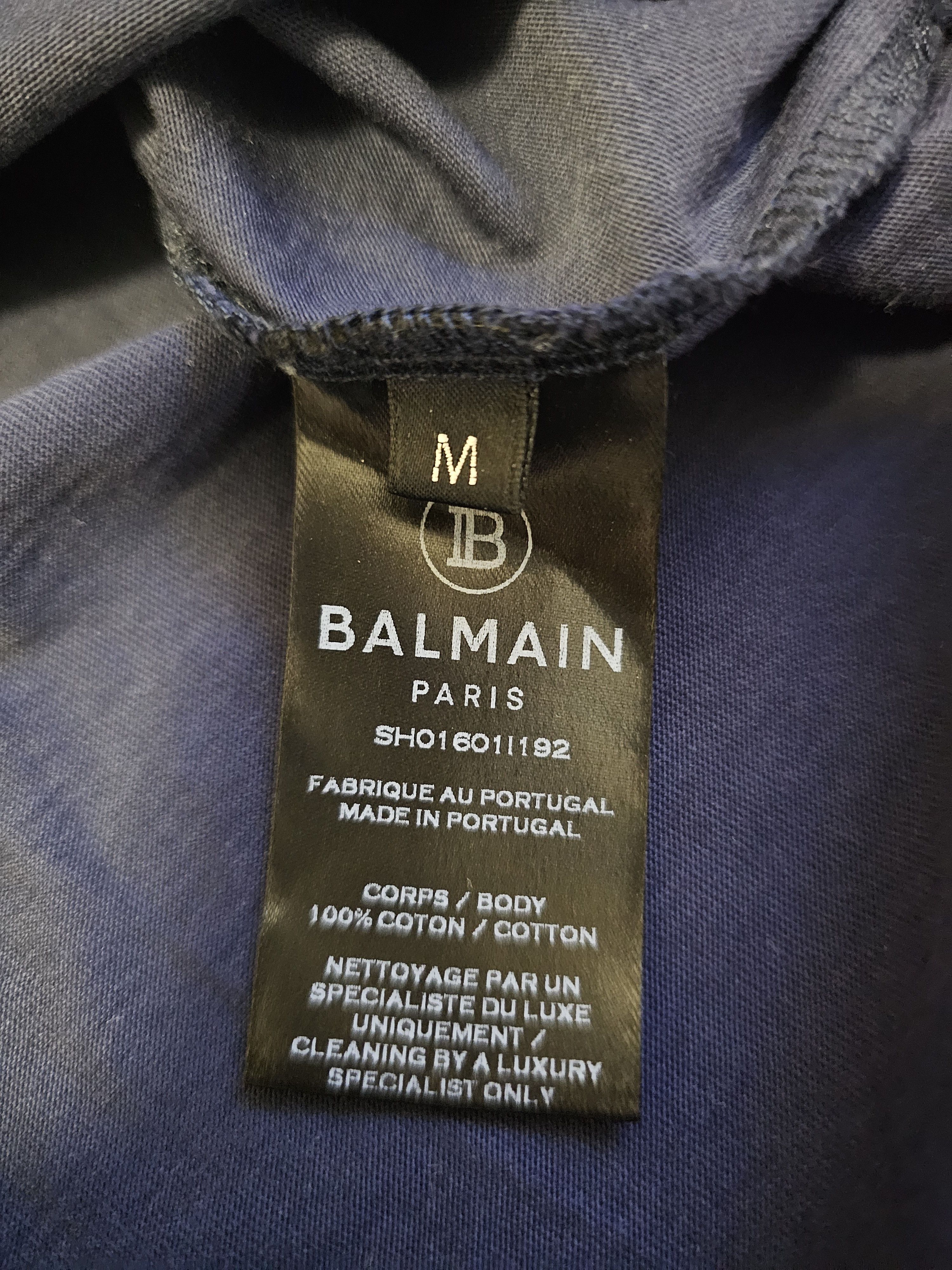 Balmain Balmain Men's Blue T-Shirt Size M Size US M / EU 48-50 / 2 - 5 Thumbnail