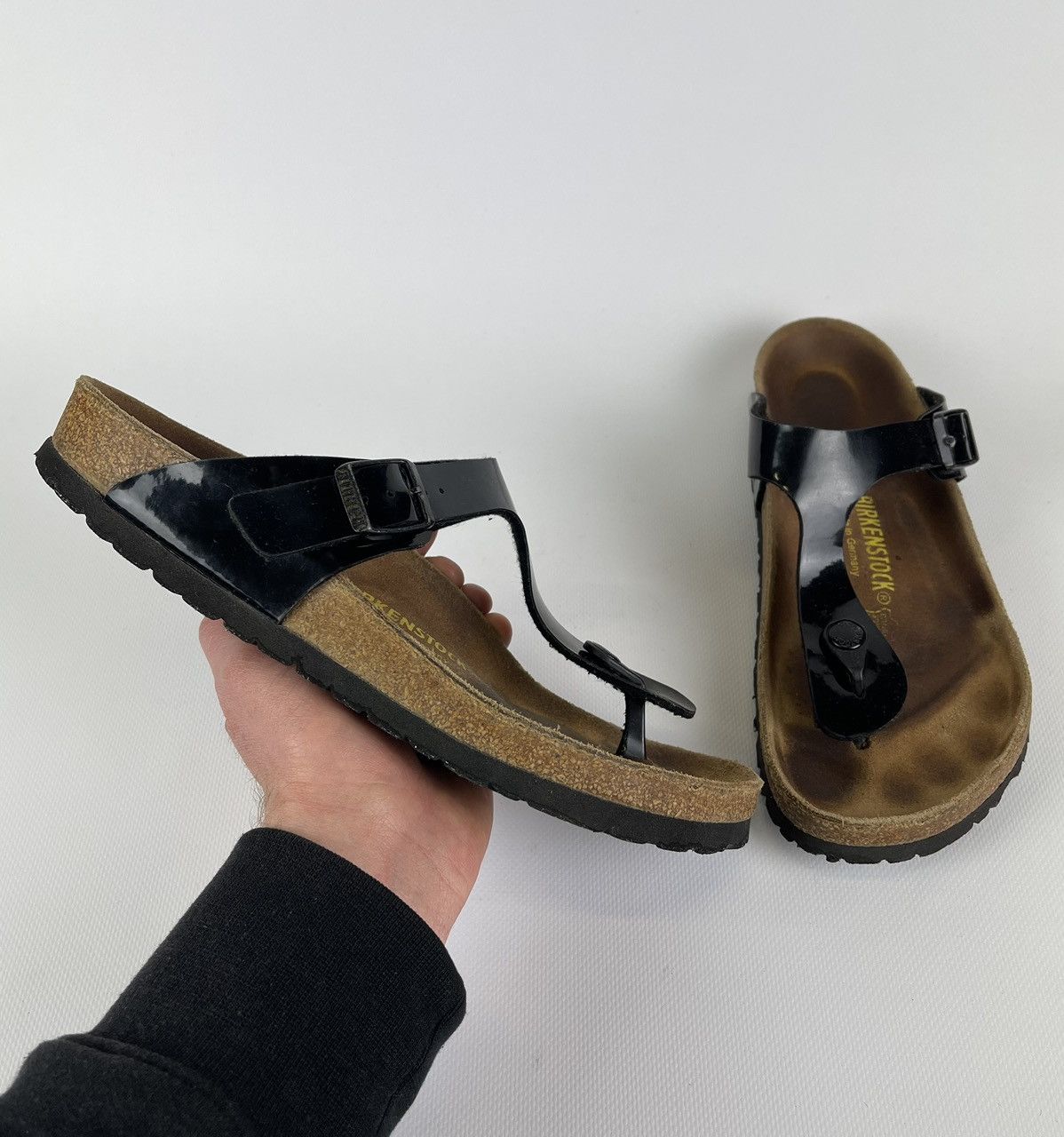 Birkenstock Birkenstock Gizeh Toe Post Slide Sandal Shoes Black 39 US8 Size US 8 / IT 38 - 1 Thumbnail