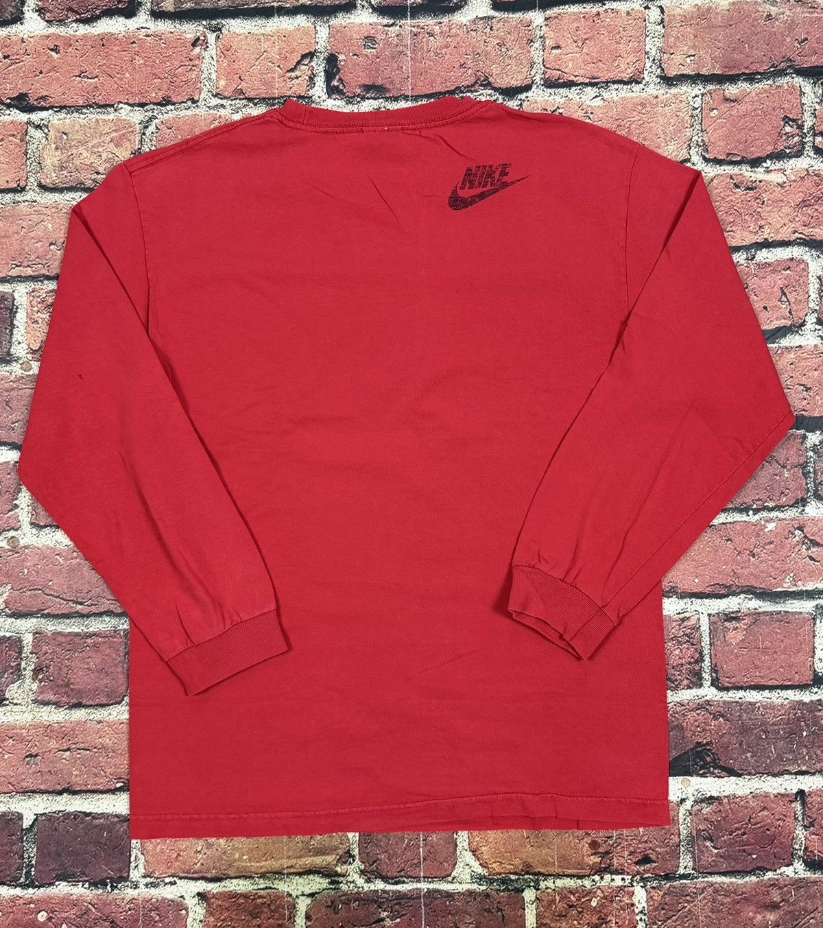 Nike Y2K Vintage Nike Long Sleeve Swoosh Graphic Tee Distressed Size US L / EU 52-54 / 3 - 2 Thumbnail