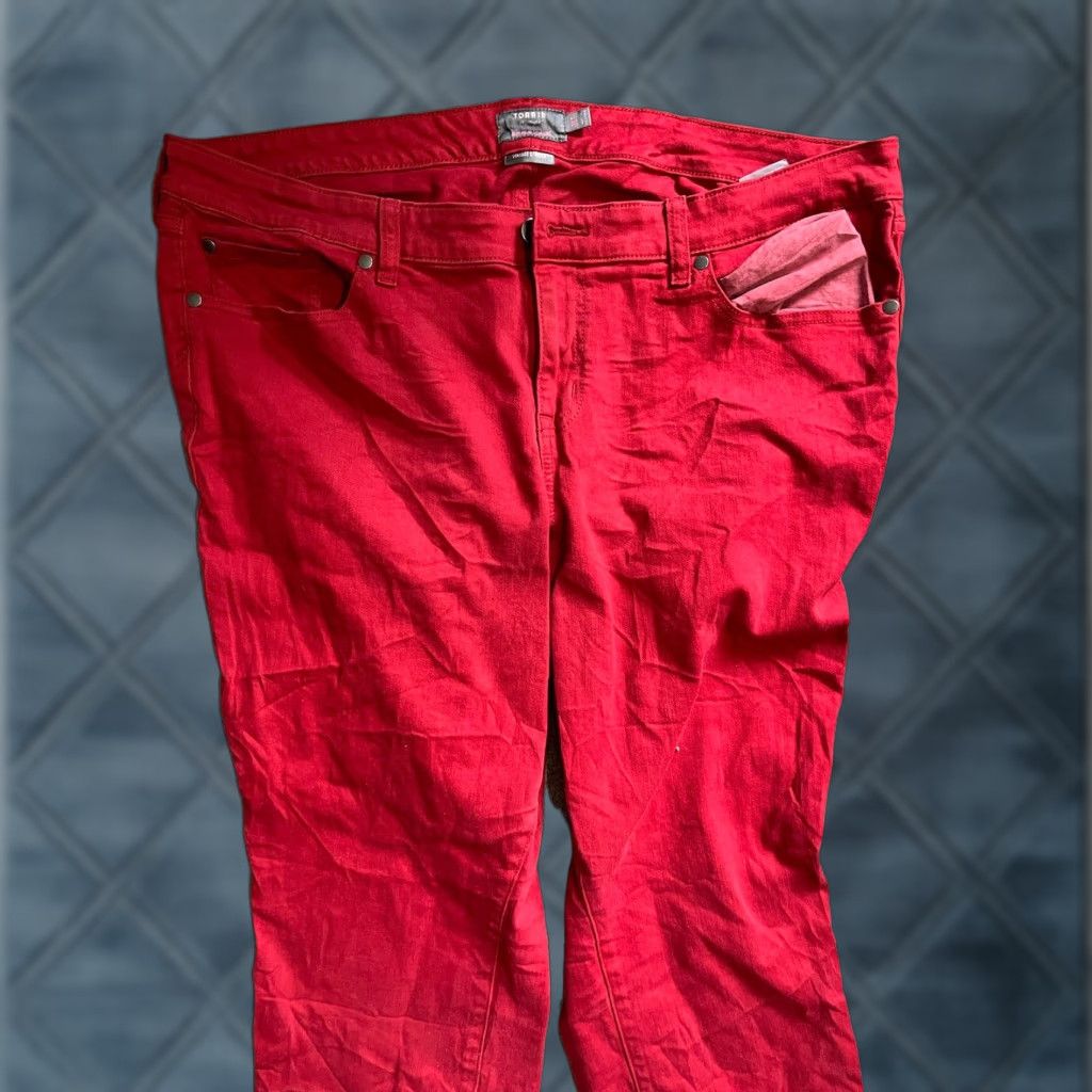 Torrid VINTAGE Torrid Perfect Boyfriend Jeans Women's Size 20 Red Stretch Size 42" / US 20 - 1 Thumbnail
