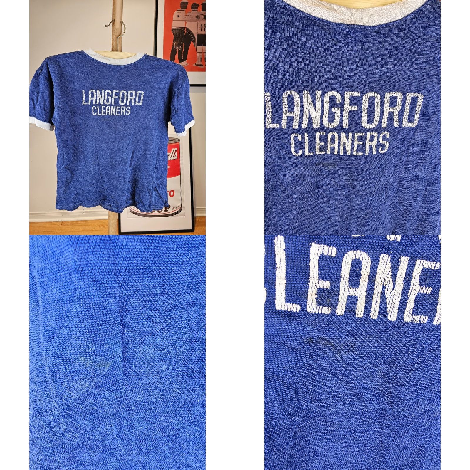 Vintage VINTAGE KIN KINSMEN DUREN RAYON LANGFORD CLEANERS T-SHIRT SZ SMALL(38) SHIRT Men Blue 70s 19IN 20IN XS not applicable Size US S / EU 44-46 / 1 - 8 Thumbnail
