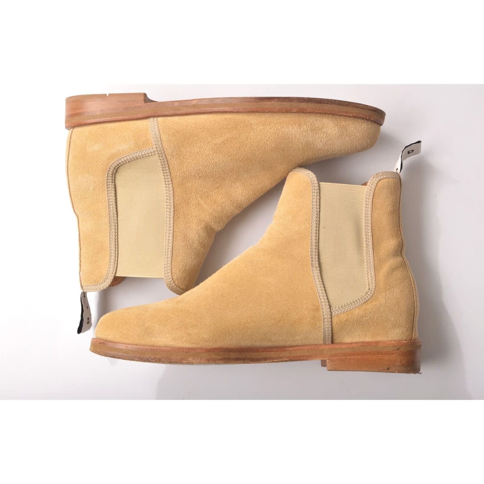 Vintage Duke + Dexter Desert Chelsea Boots Handmade in England Size UK 7 / US 7.5-8 / EU 41 Beige Suede Chelsea Boots Mens Size US 7 / EU 40 - 5 Thumbnail