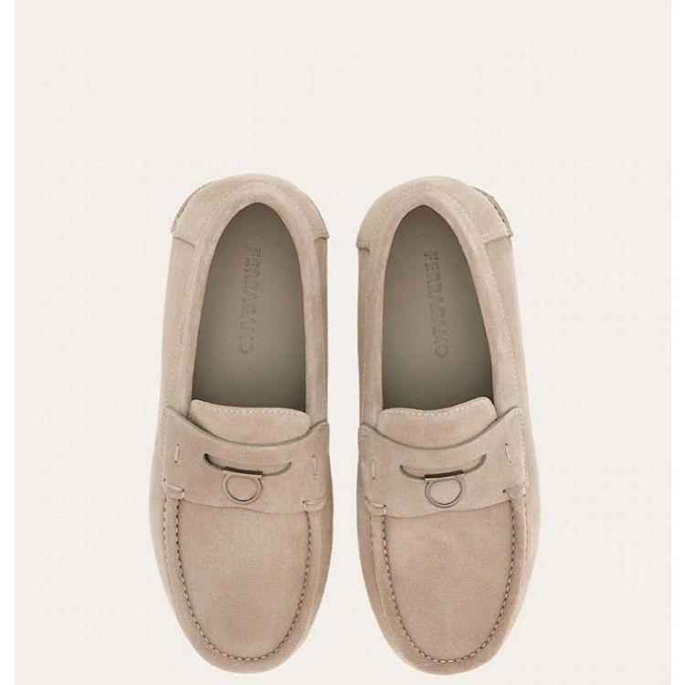 Salvatore Ferragamo o1s1rm0924 Penny Loafers in Taupe Size US 12.5 / EU 45-46 - 2 Thumbnail