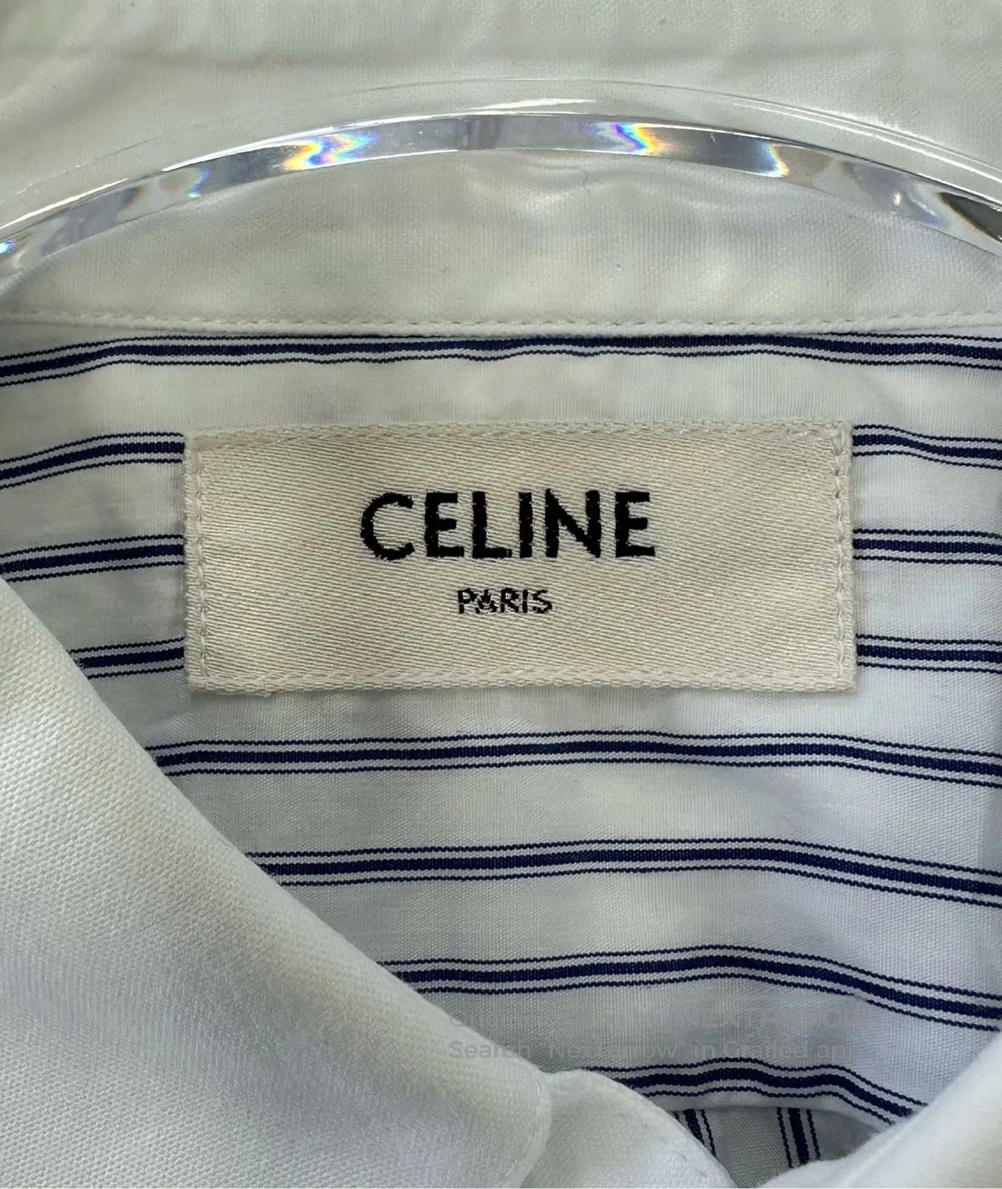 Celine CELINE White and Blue Color Block Stripe Embroidery Letter Size XS / US 0-2 / IT 36-38 - 3 Thumbnail