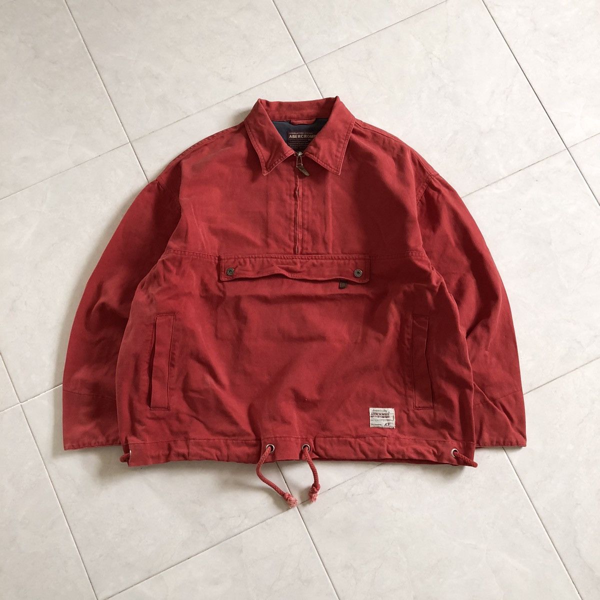 ABERCROMBI & FITCH Red Pullover Pouch Country Jacket