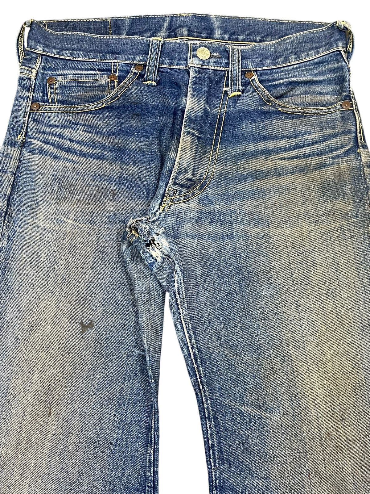 If Six Was Nine Vintage Japanese Brand Mud Wash Bell Bottom Flare Jeans Size US 29 - 4 Thumbnail