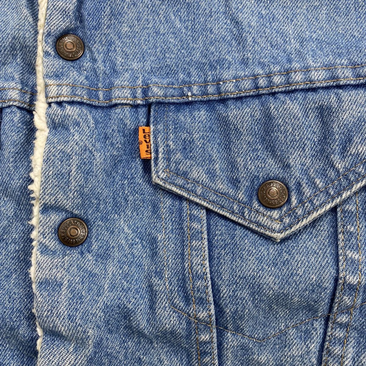 Levi's Vintage Clothing 1980s Vintage Levis Sherpa Orange Tab #527 USA Denim Jacket Size US M / EU 48-50 / 2 - 5 Thumbnail