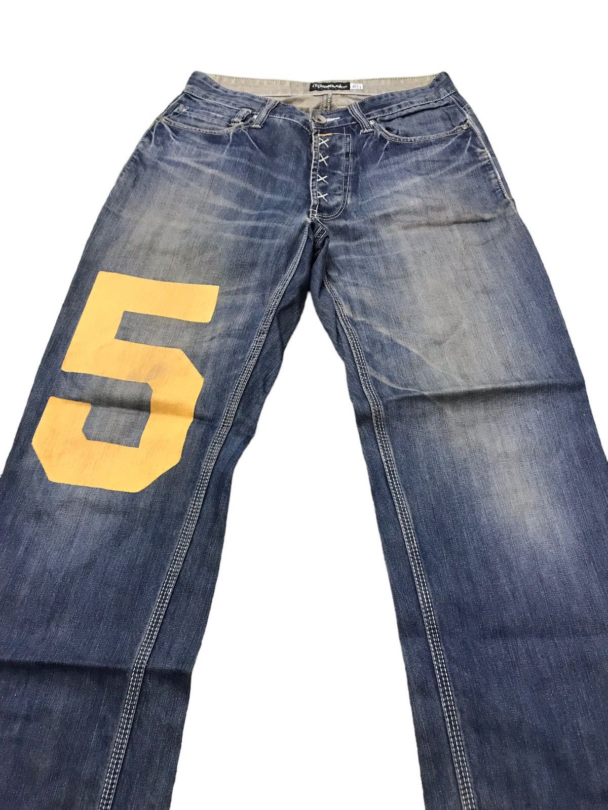 Japanese Brand × Vintage 🔥VERY RARE🔥REALBVOICE Fly Button Big Printed Jeans Size US 31 - 3 Thumbnail
