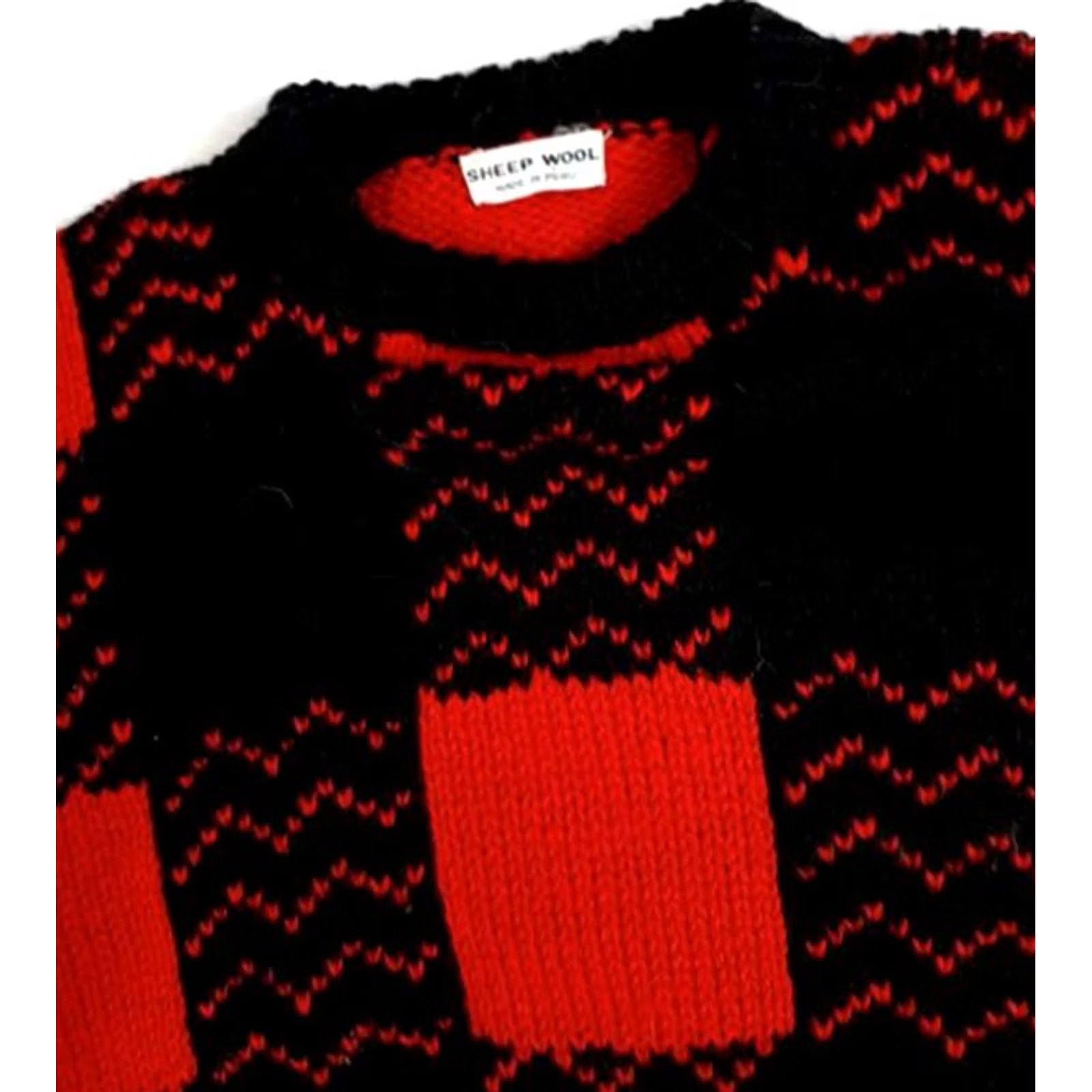 Vintage Sheep Wool Peru Red&Black Buffalo Plaid Sweater Medium Men Size US M / EU 48-50 / 2 - 3 Thumbnail