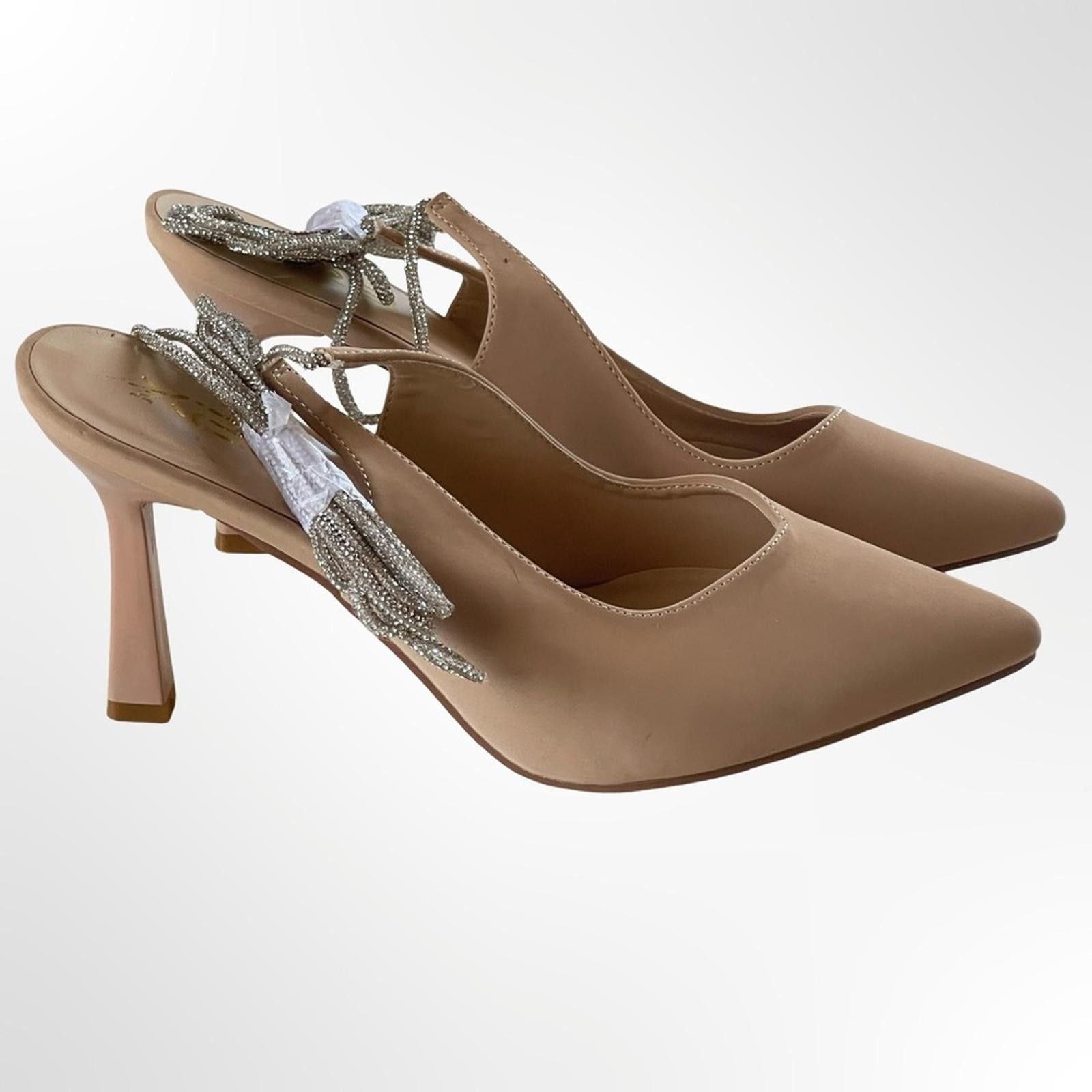 Other X2B Women's Pointed Toe Slingback Heels w Silver Lace NWOT Size US 10 / IT 40 - 2 Thumbnail