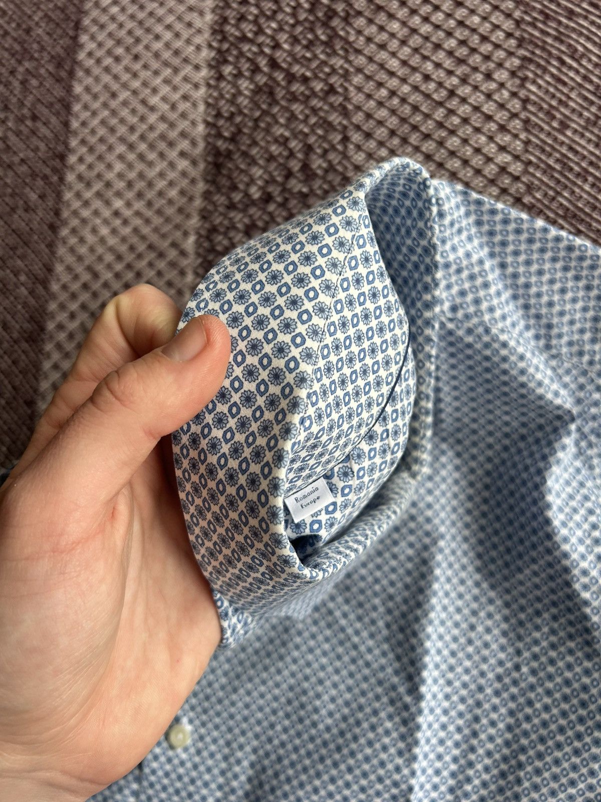 Eton Eton Floral Pattern Formal Shirt Solid Style Luxury Size L Size US L / EU 52-54 / 3 - 9 Thumbnail
