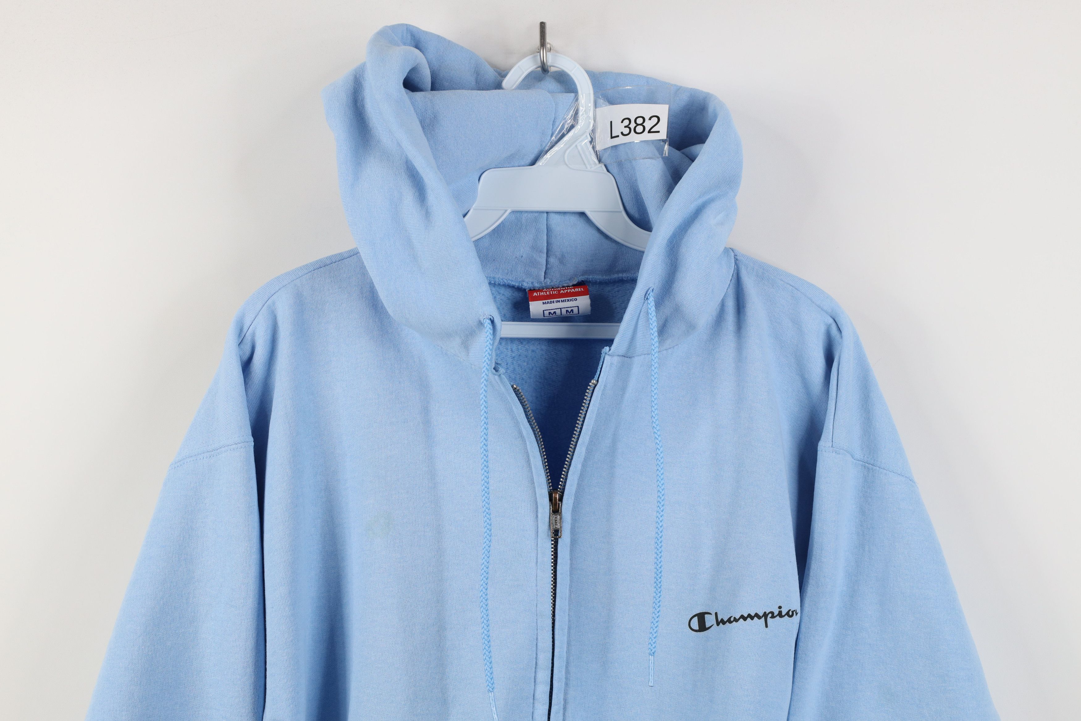 Champion Vintage 90s Champion Full Zip Hoodie Sweatshirt Blue Size US M / EU 48-50 / 2 - 2 Thumbnail