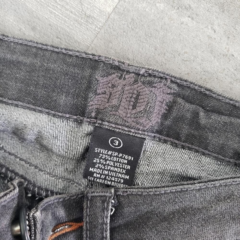 Designer Black Bling Detailed SDF Bootcut Jean Size 30" / US 8 / IT 44 - 3 Thumbnail