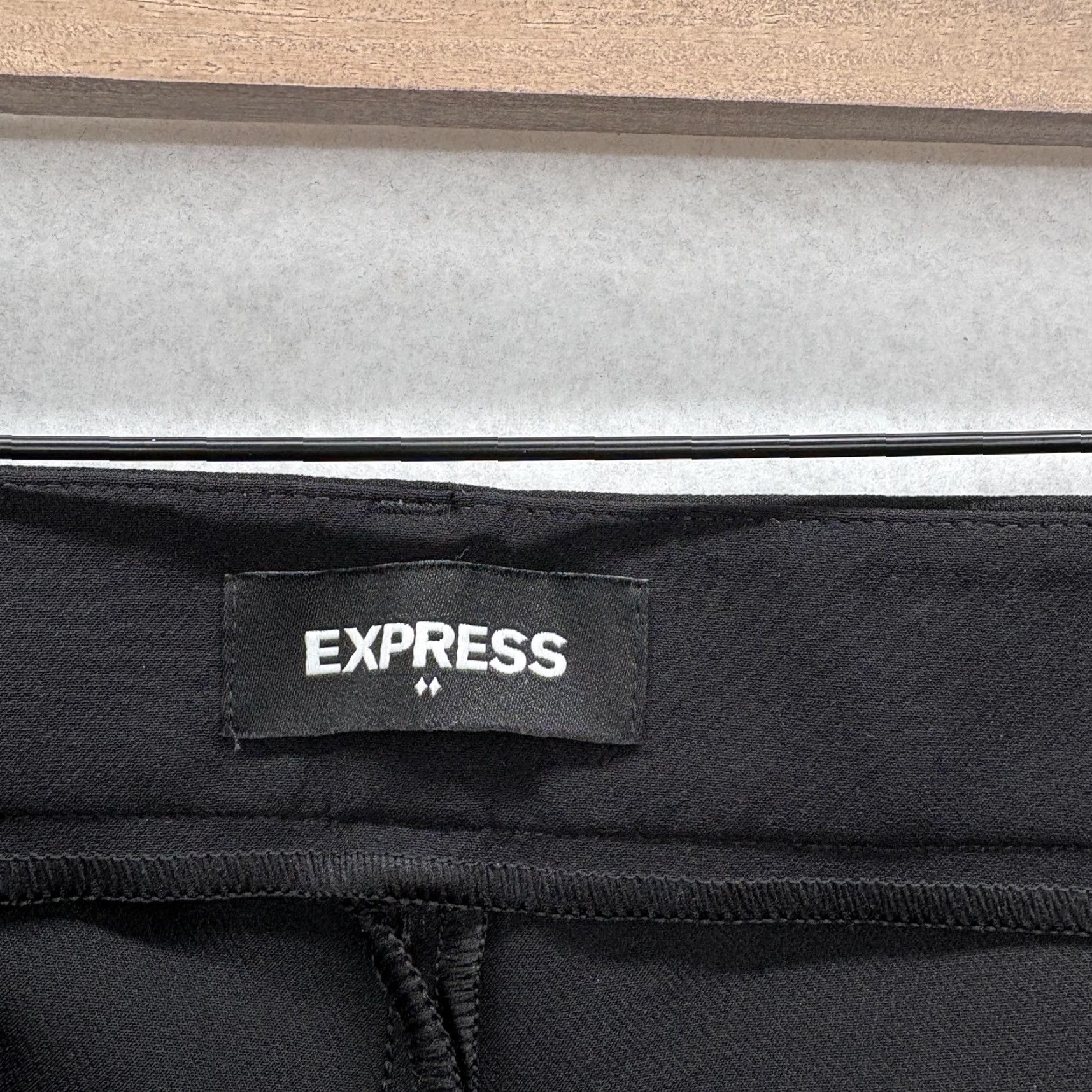 Express Express Skinny Mid Rise Dress Pants Womens 14S Black Stretch Work Career NWT Size 36" / US 14 / IT 50 - 4 Thumbnail