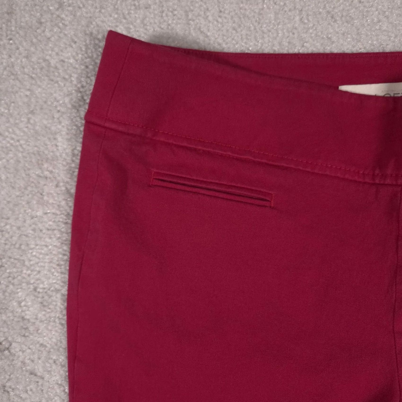 Loft LOFT Pants Womens 6 Red Kate Stretch Flare Side Zip Dress Career Work Office Pants Women's Red Kate Stretch Flare Side Zip Office Workwear 6 Womens Size 28" / US 6 / IT 42 - 5 Thumbnail