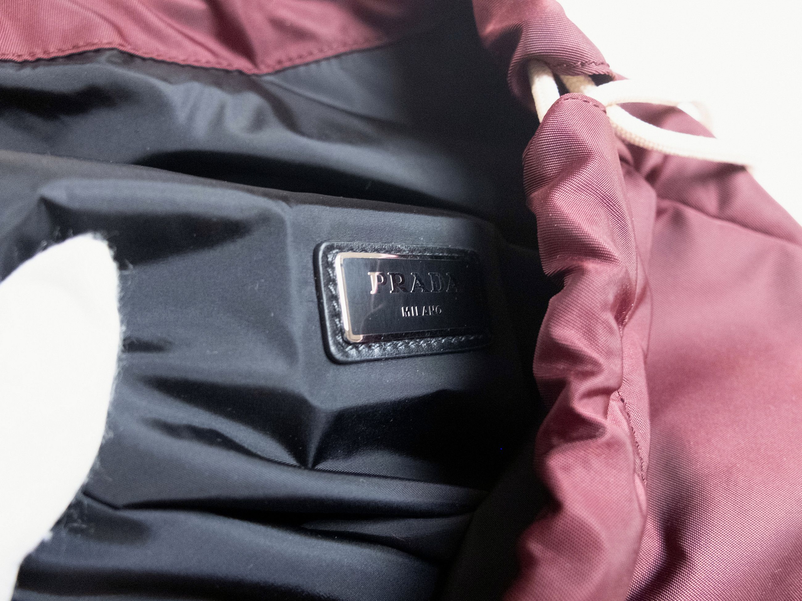 Prada PRADA burgundy Tessuto nylon drawstring backpack Size ONE SIZE - 10 Thumbnail