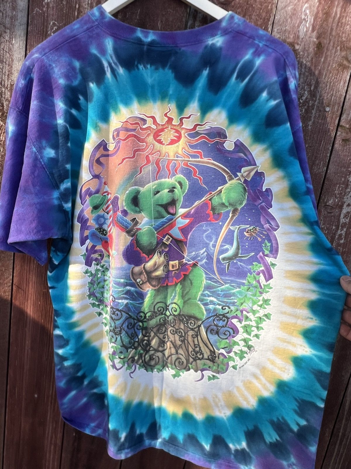 Grateful Dead 1998 Grateful Dead Vintage Liquid Blue Tee Shirt Size US L / EU 52-54 / 3 - 7 Thumbnail