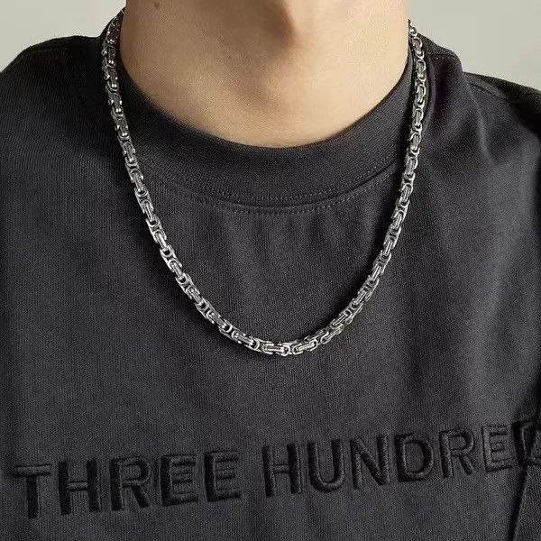 Designer × Jewelry Titanium Steel Link Chain Necklace for Men Women Size ONE SIZE - 1 Thumbnail
