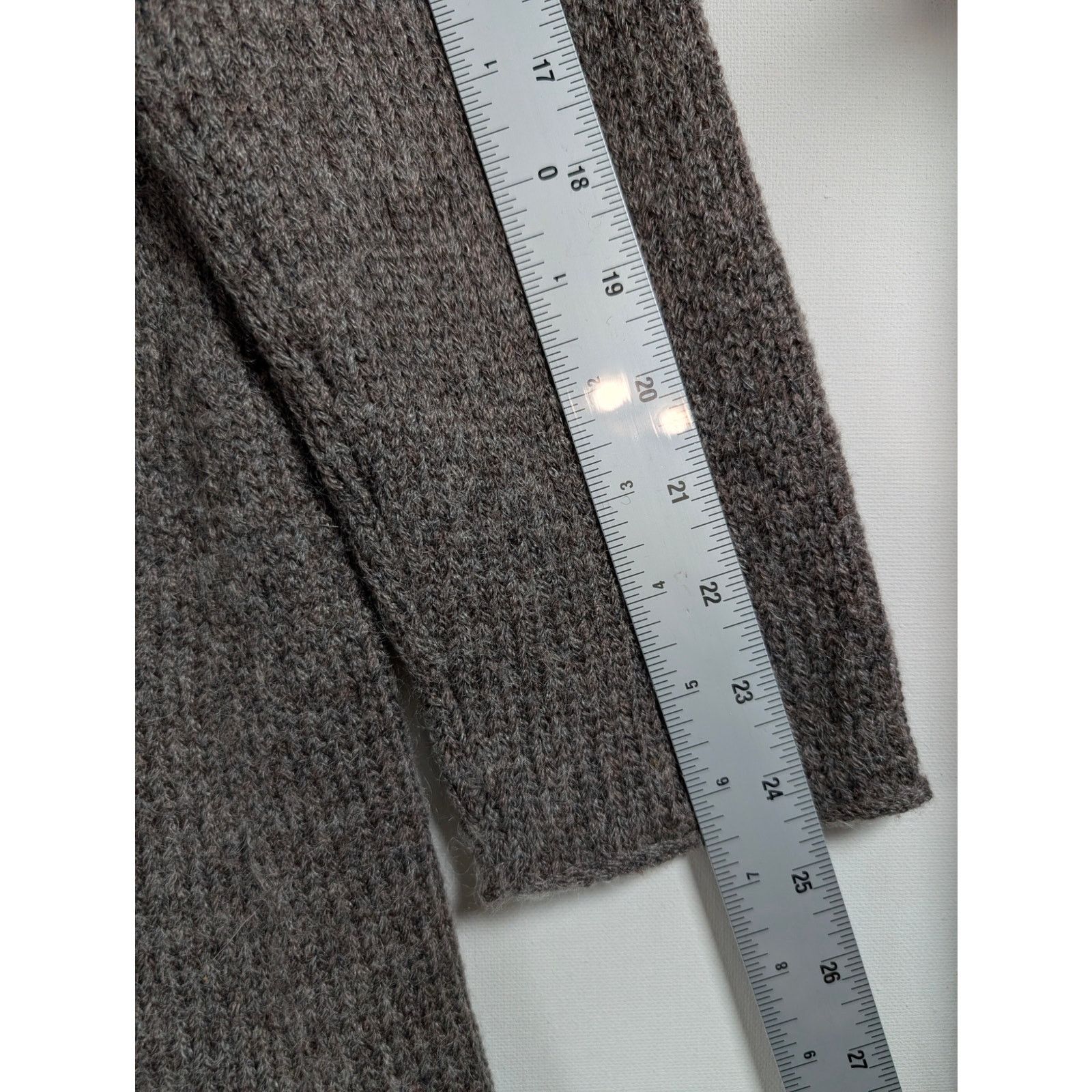 Eileen Fisher Eileen Fisher Petite Long Cardigan Gray Wool Blend Sweater Size L / US 10 / IT 46 - 7 Thumbnail
