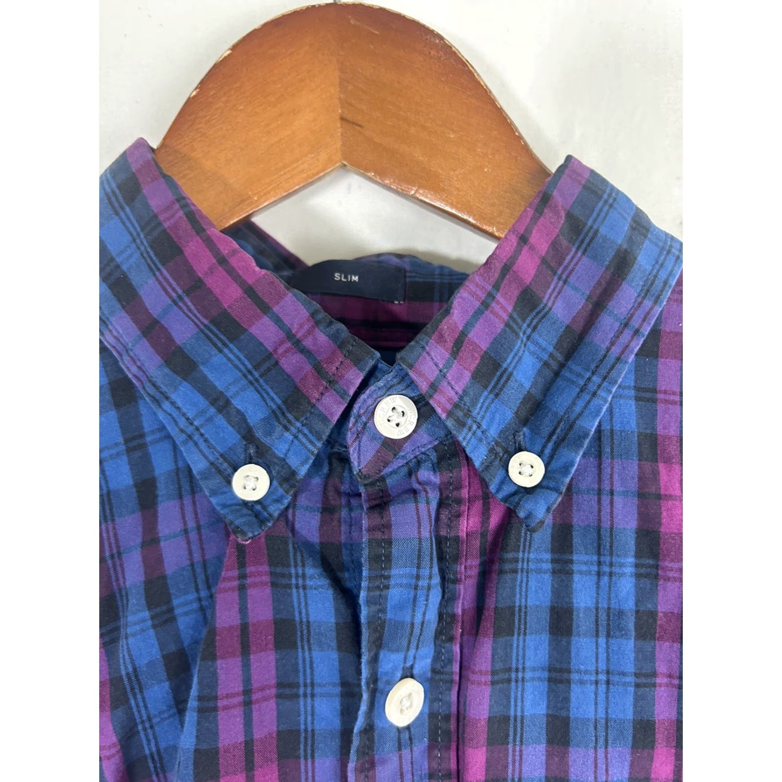J.Crew J.CREW Shirt Mens Medium Slim Plaid Cotton Button-Up Blue Pink Size US M / EU 48-50 / 2 - 2 Thumbnail