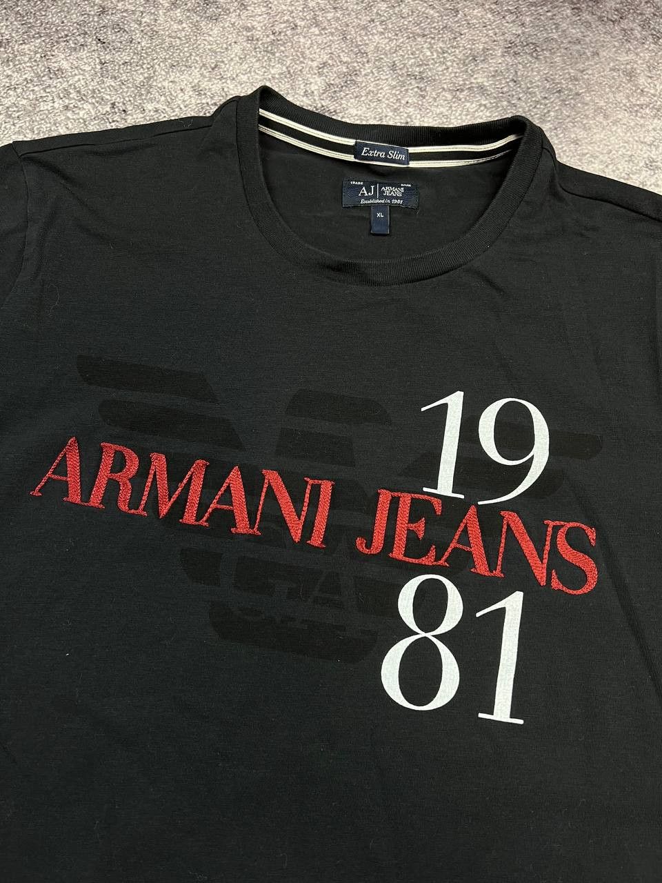 Armani Vintage Armani Jeans Luxury Big Logo Tee T Shirt Size US XL / EU 56 / 4 - 4 Thumbnail