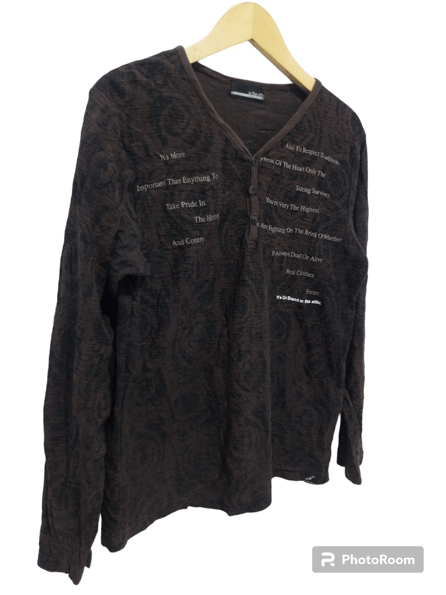 In The Attic In the attic half button poem full print long sleeve tee Size US M / EU 48-50 / 2 - 12 Thumbnail