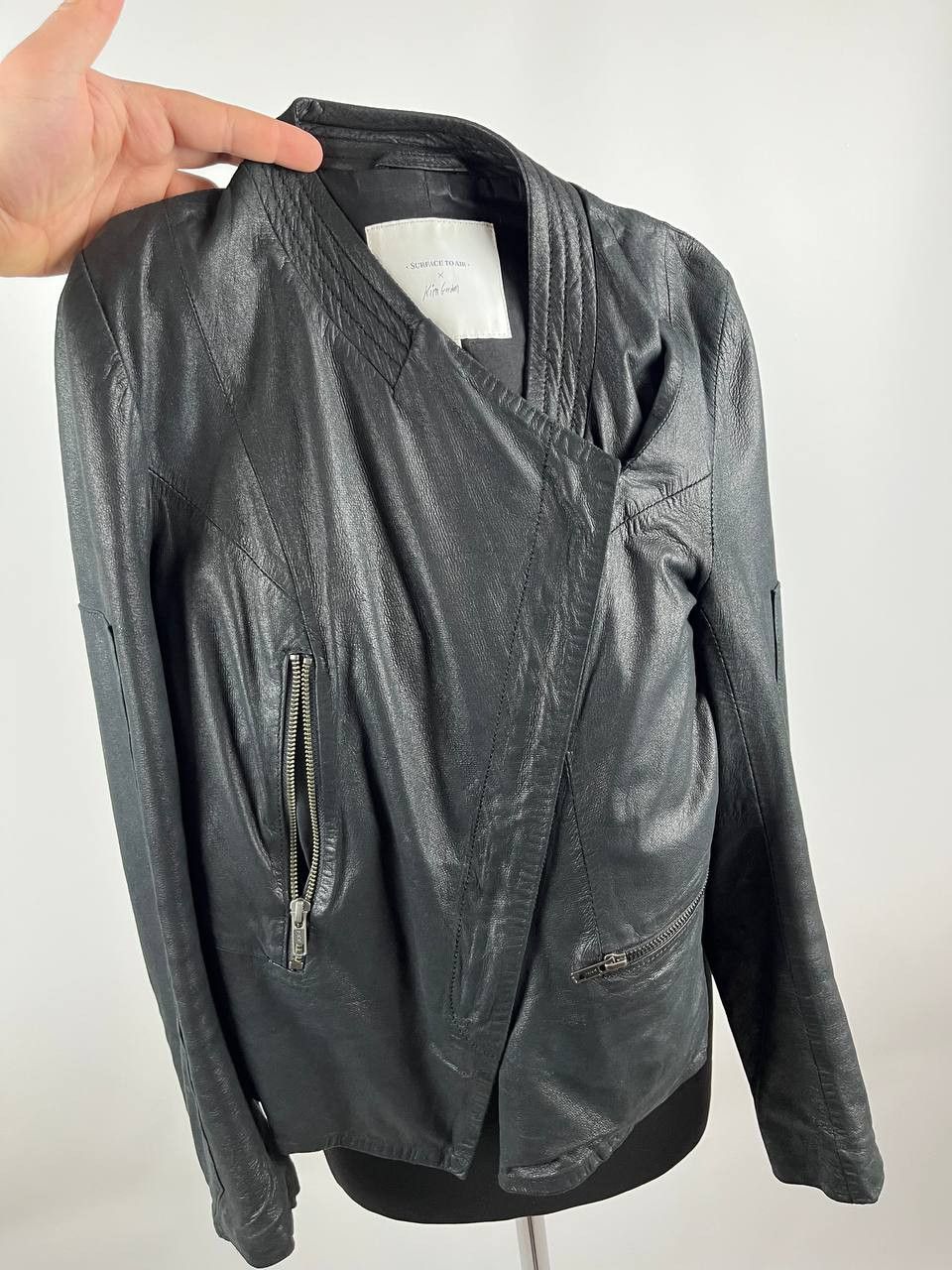 Surface To Air Rare Surface To Air x Kim Gordon Leather Biker Jacket Size XS / US 0-2 / IT 36-38 - 5 Thumbnail