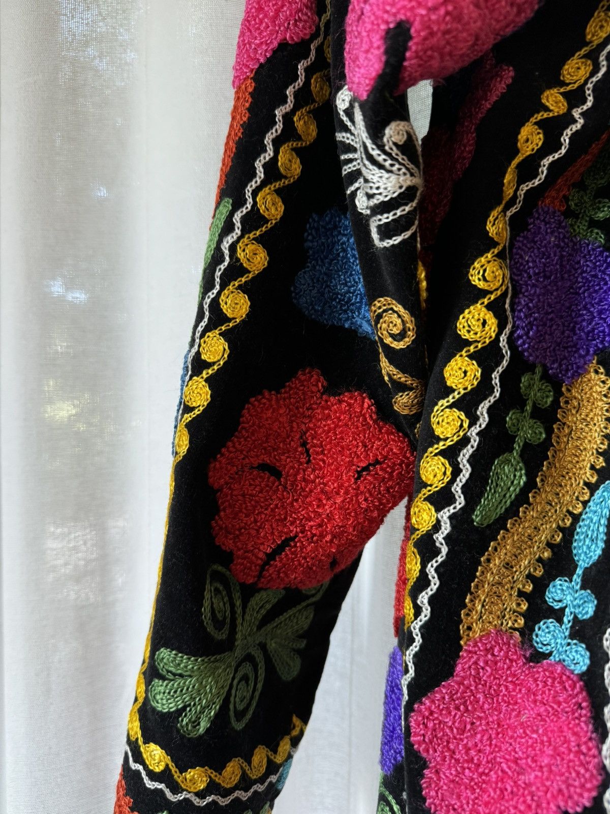 Handmade Turkish Handmade Floral Embroidered Full Length Kaftan Size ONE SIZE - 25 Thumbnail