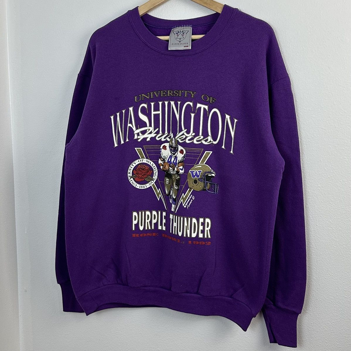 NCAA × Vintage Vintage Washington Huskies Sweatshirt Crewneck 92 Rose Bowl Size US L / EU 52-54 / 3 - 2 Thumbnail
