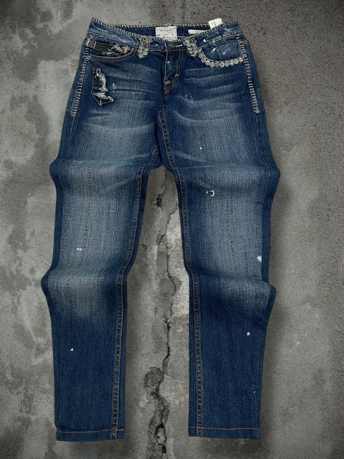 Designer Vintage Rare Og Designer Taverniti Scar Stitch Metal Denim Size US 28 / EU 44 - 1 Thumbnail