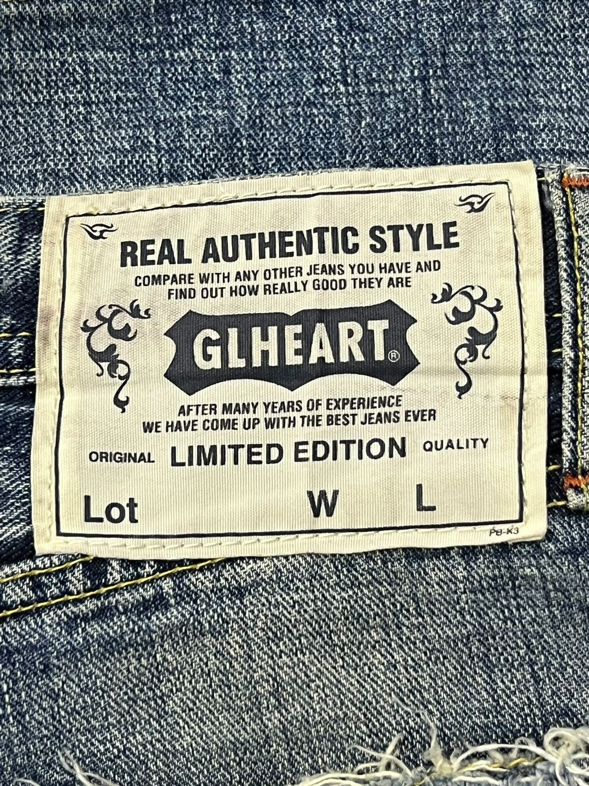 Japanese Brand Loose Vintage 00s GL HEART Japan - Faded Blue Wash Jeans Size US 35 - 12 Thumbnail