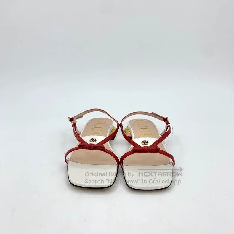 Gucci Gucci White logo bow buckle flat casual sandals Size US 4.5 / IT 34.5 - 3 Thumbnail