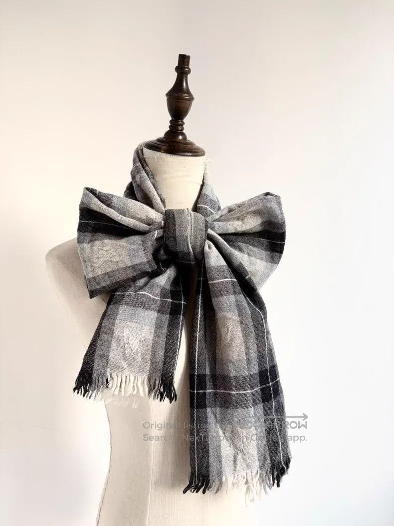 Vivienne Westwood Vivienne Westwood Gray Blue Plaid Full-print Saturn Scarf Size ONE SIZE - 2 Thumbnail
