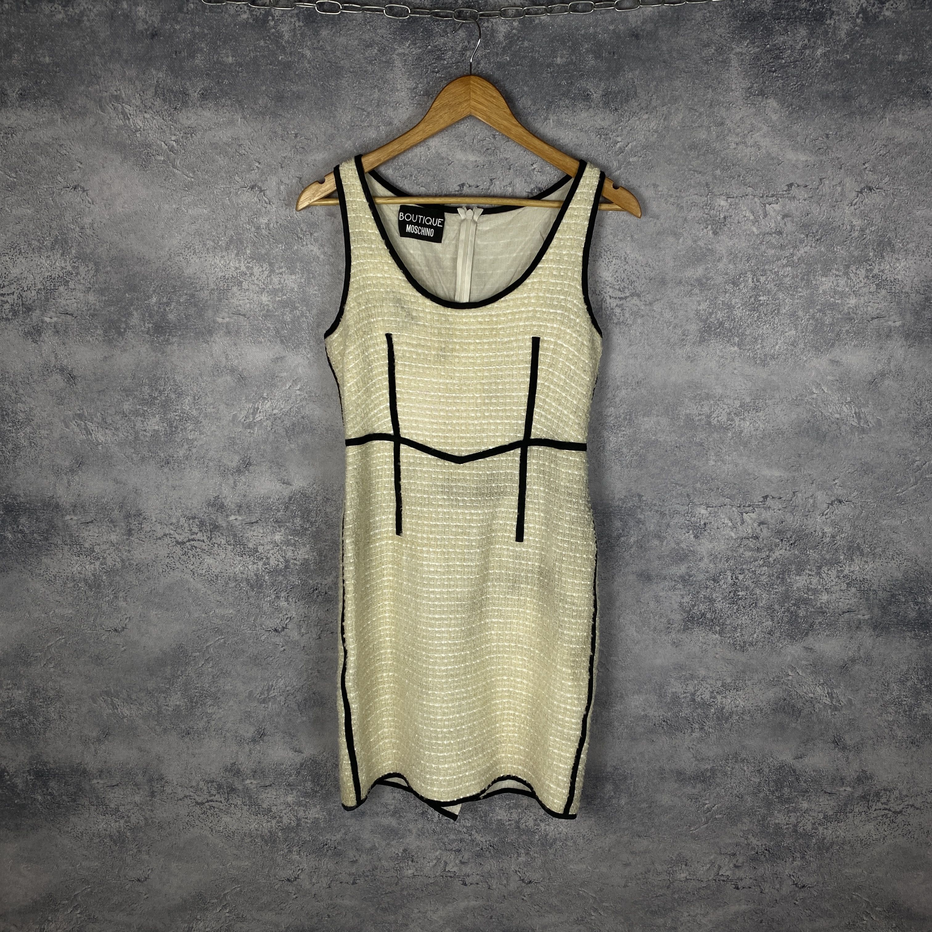 Boutique Moschino × Vintage Moschino Boutique Dress Women's Size USA 10 Beige Sleeveless Size L / US 10 / IT 46 - 1 Thumbnail