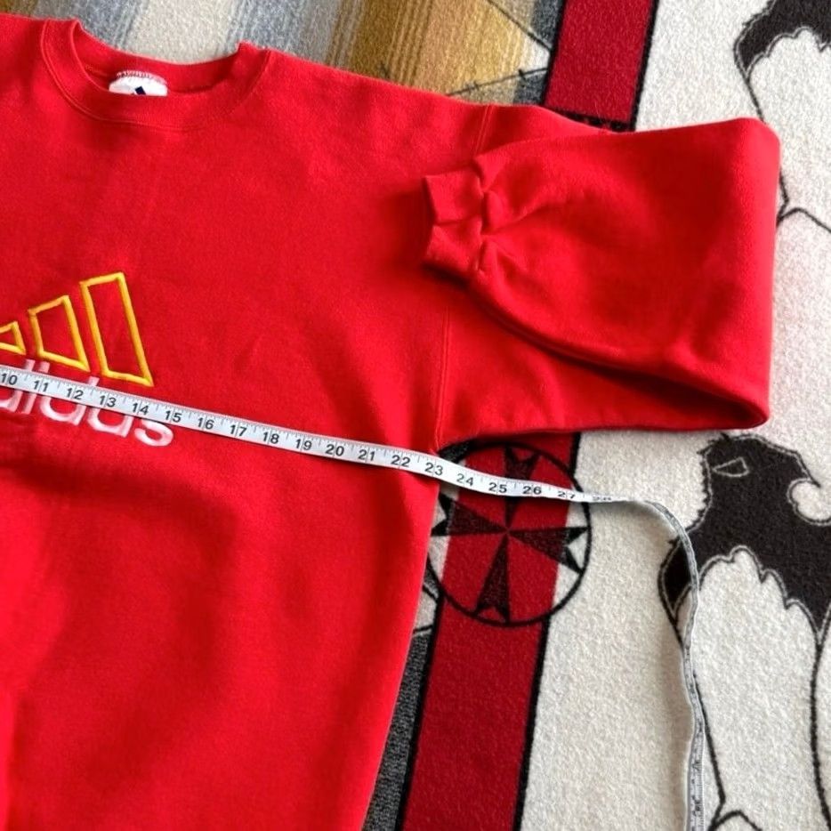 Adidas VINTAGE 90s Adidas Red Crewneck Sweatshirt Size Medium Made In USA Mens Size US M / EU 48-50 / 2 - 5 Thumbnail