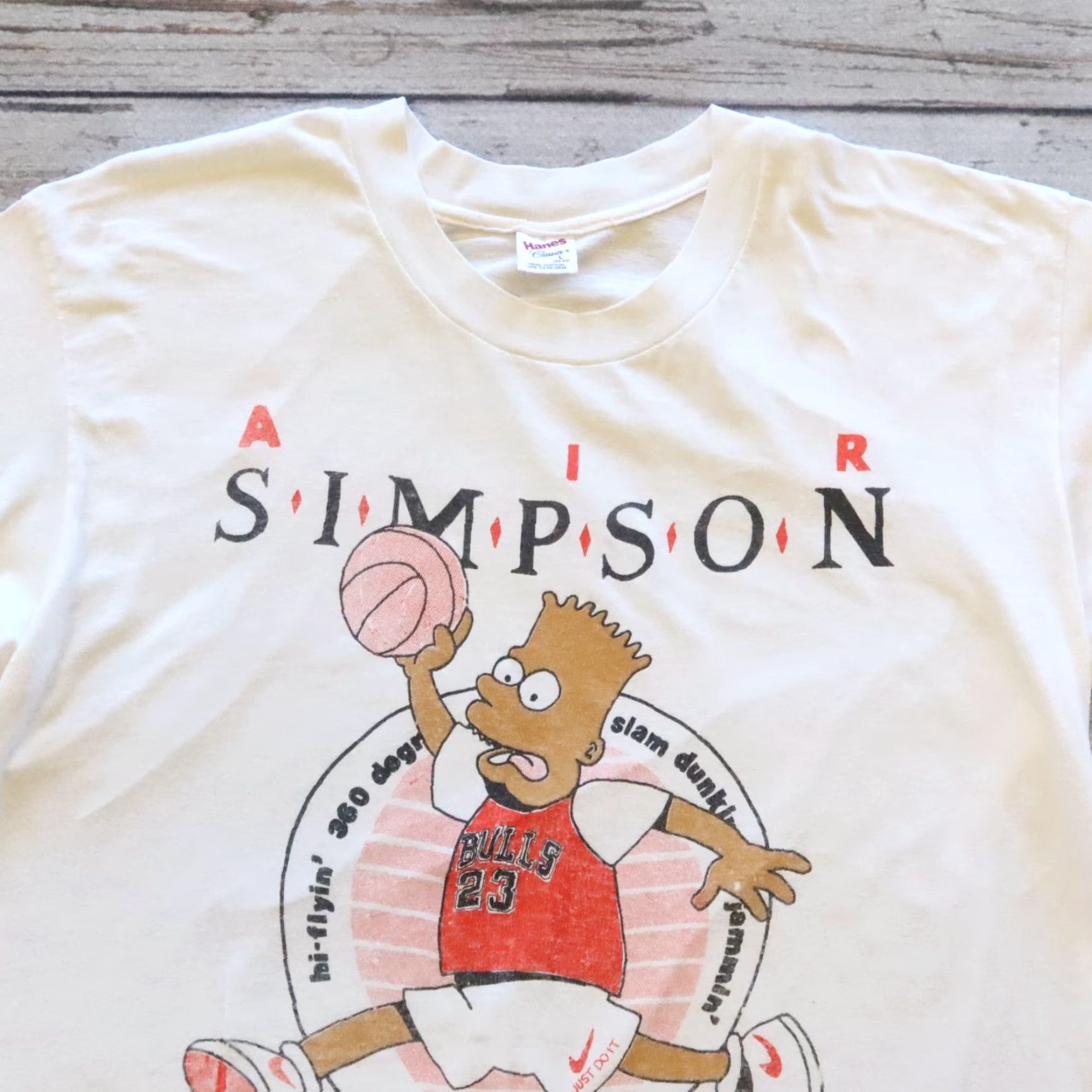 Hanes VINTAGE Air Simpson Flight Tee Shirt L White Bart Simpson Mens Signed by Hanes Size US L / EU 52-54 / 3 - 2 Thumbnail