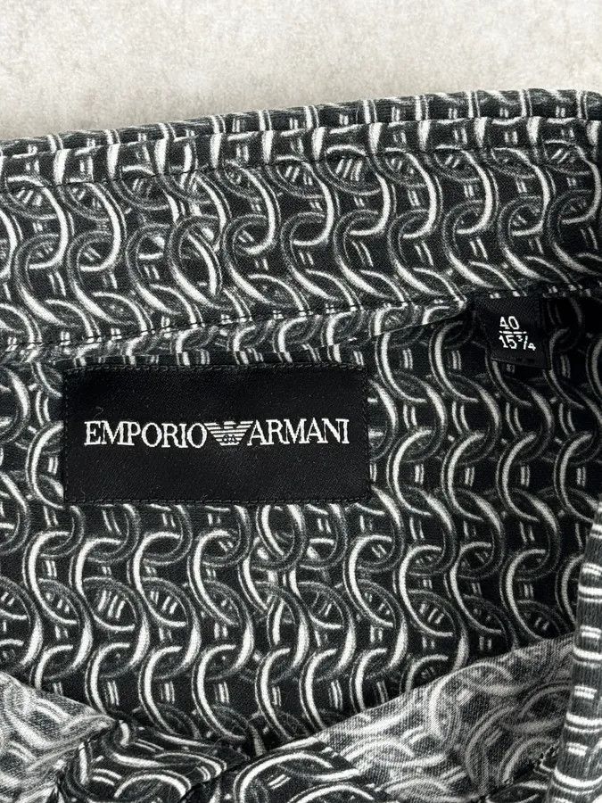 Emporio Armani 2000s Emporio Armani Chainlink Print Shirt Size US S / EU 44-46 / 1 - 9 Thumbnail