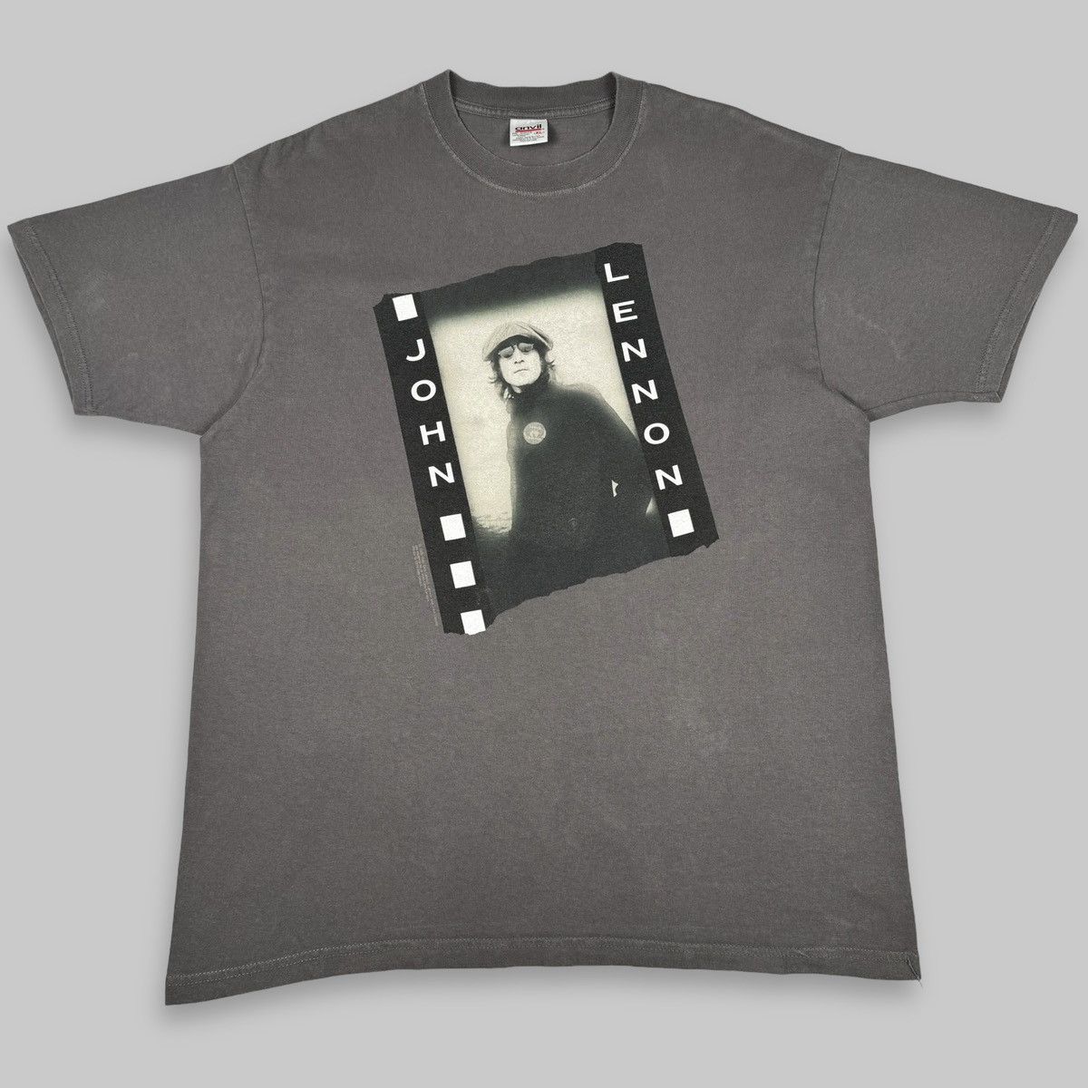 image of Vintage 1999 John Lennon Celluloid Yoko Ono License T Shirt in Grey, Men's (Size XL)