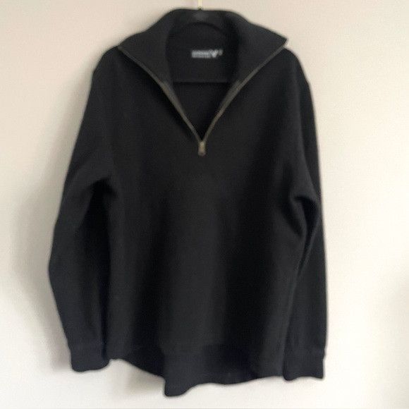 Other Black Merino Wool Half Zip Sweater - Medium, made in NZ 🇳🇿 Size US M / EU 48-50 / 2 - 9 Thumbnail