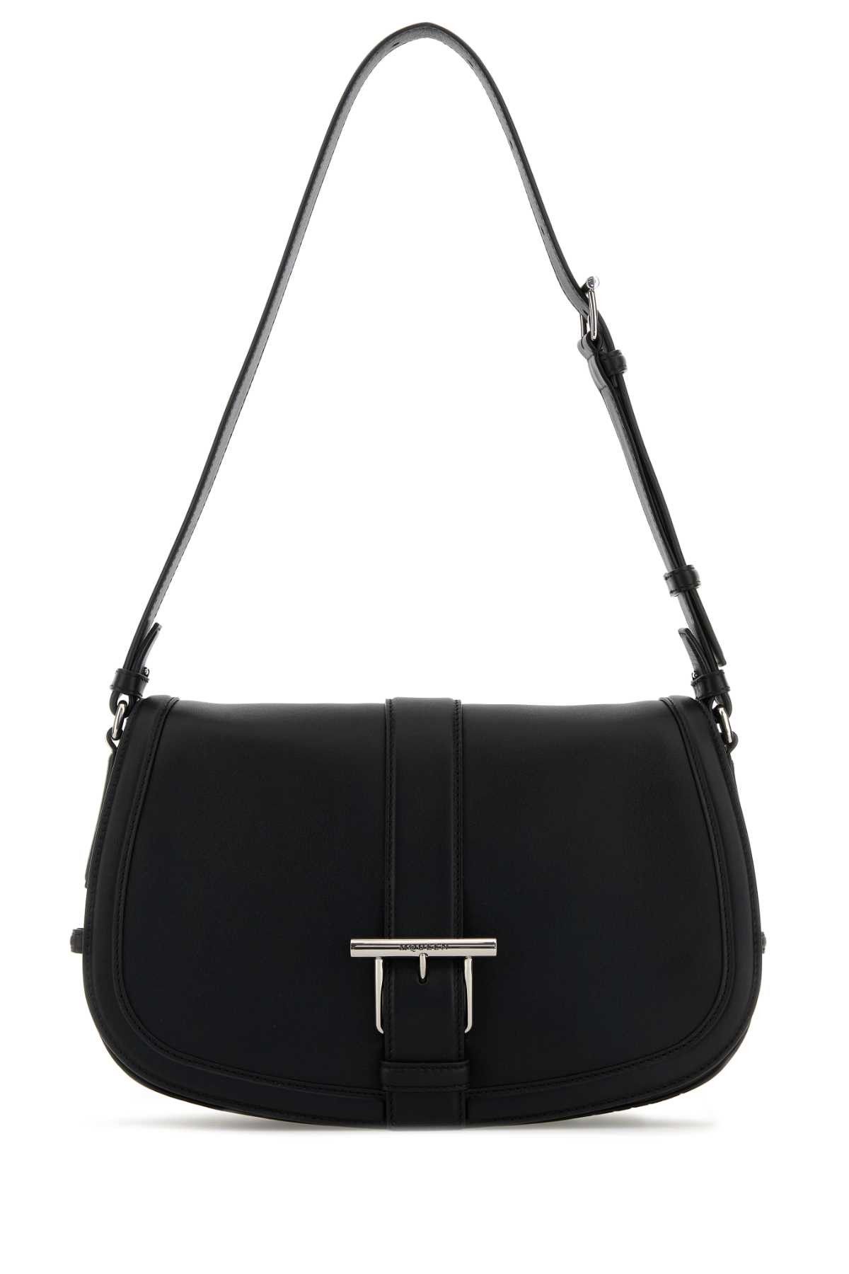 Alexander McQueen Black Leather Large Satchel Crossbody Bag Size ONE SIZE - 1 Thumbnail