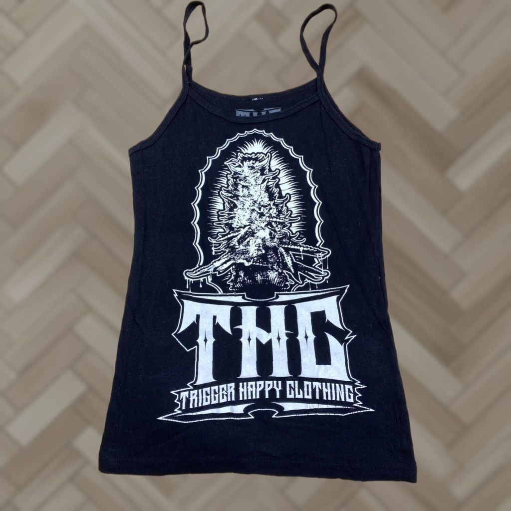 Vintage THC Tank Top Womens Black Cannabis Small Tank Top Size S / US 4 / IT 40 - 1 Thumbnail
