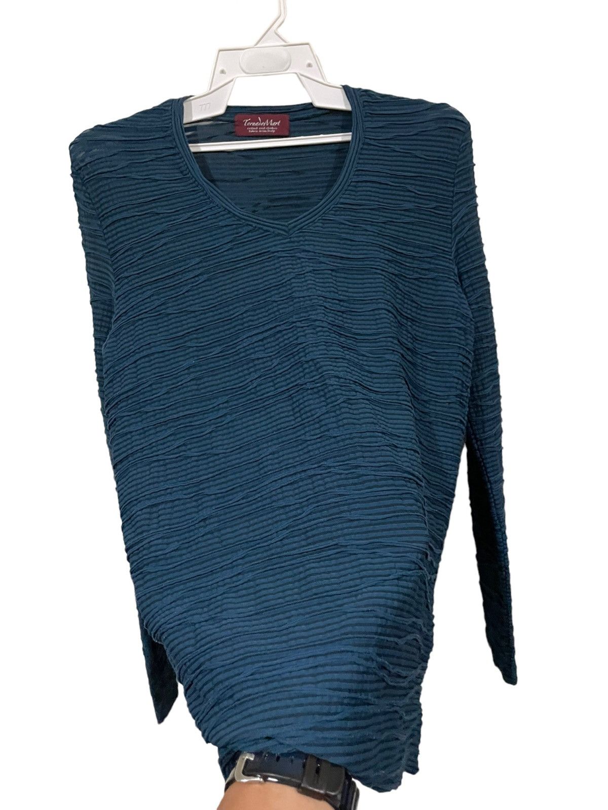 Japanese Brand Tornado Mart Pleated Wave Art Longsleeve Shirts Size US M / EU 48-50 / 2 - 5 Thumbnail